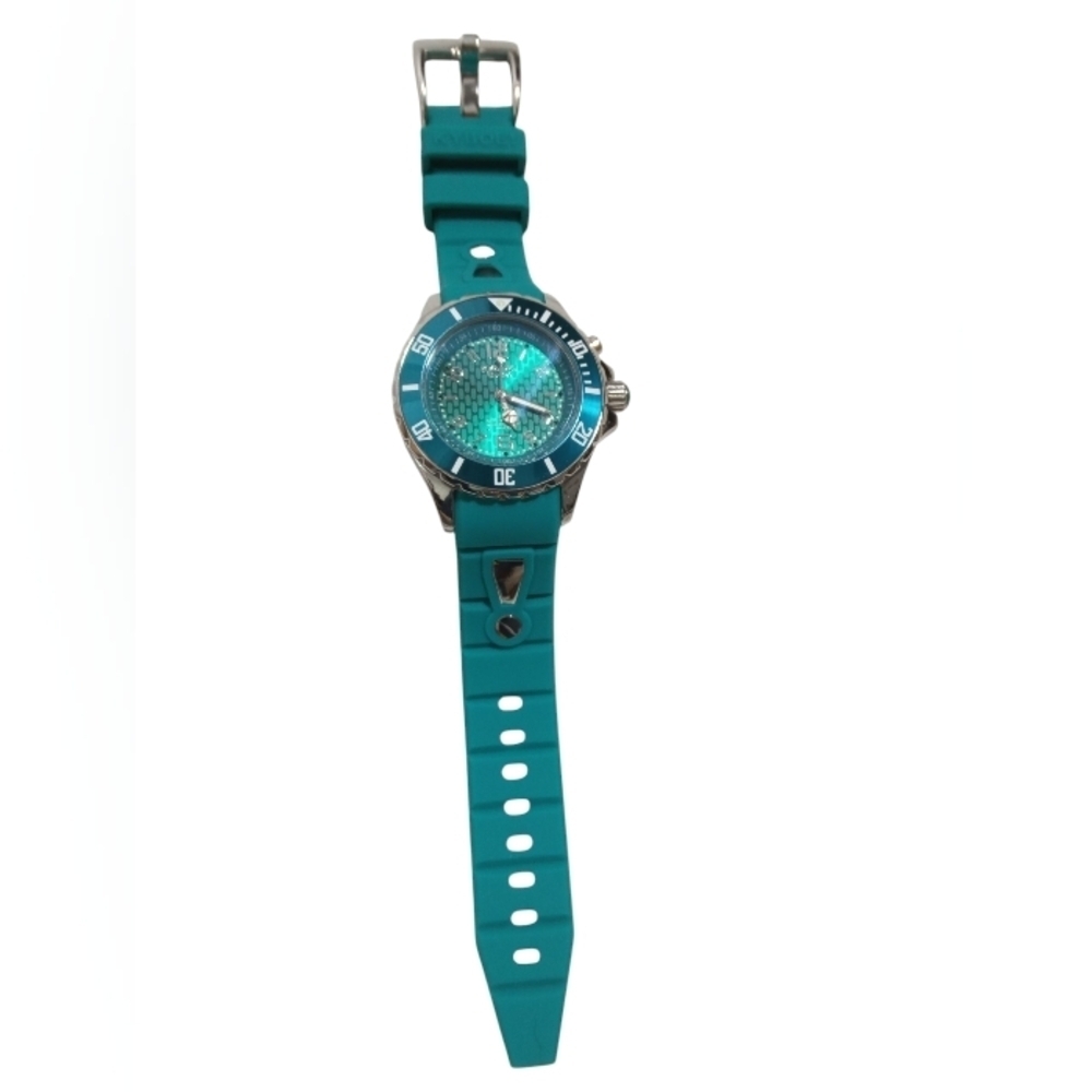 Kyboe! Teal Sport Dive Watch Large Face, Rotating Bezel, Silicone Strap